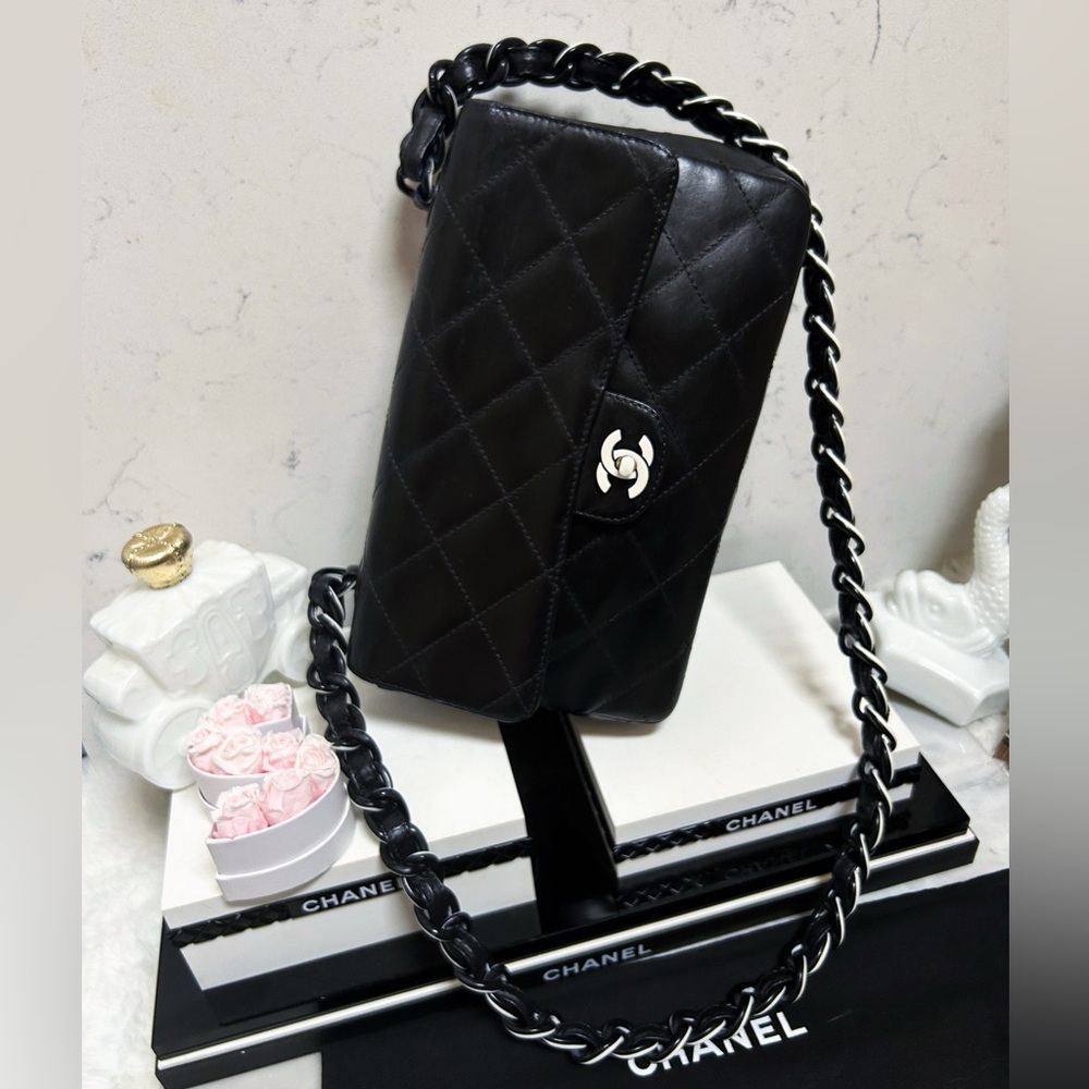 Authentic Chanel RARE Limited Ed. Medium Black & White Classic Single Flap Bag - Picture 2 of 16